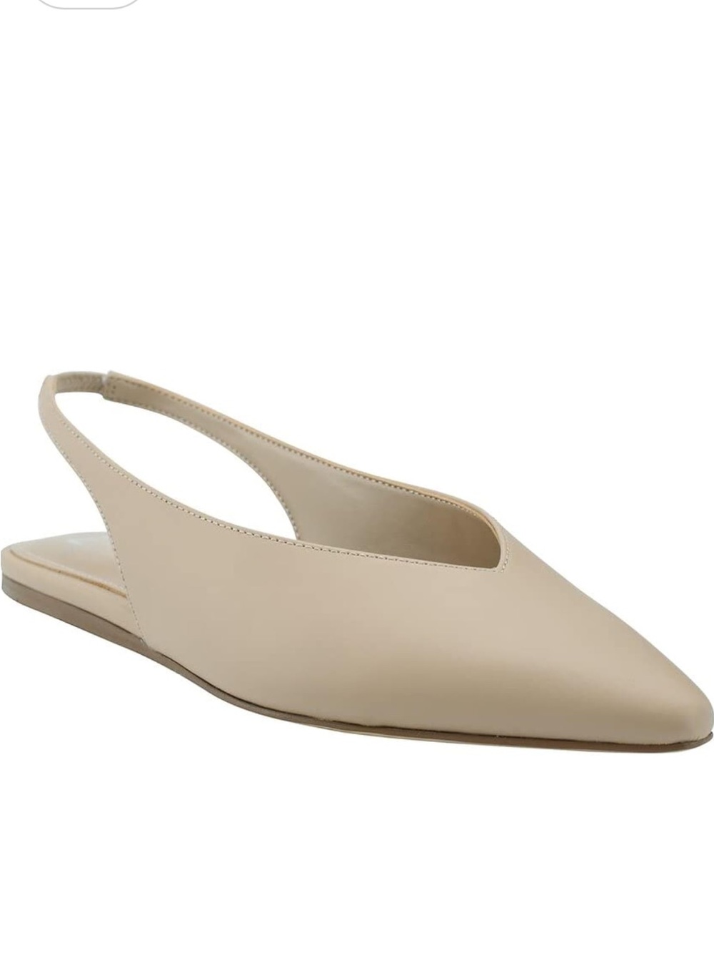 Marc Fisher LTD Graceful Slingback Pointed Toe Flat Women 9 Beige